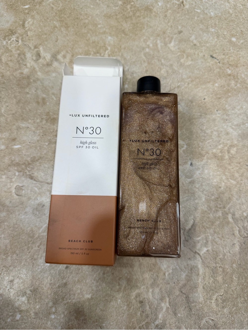 +Lux Unfiltered N°30 High Gloss SPF 30 Oil Beach Club 150ml 5 fl oz NIB